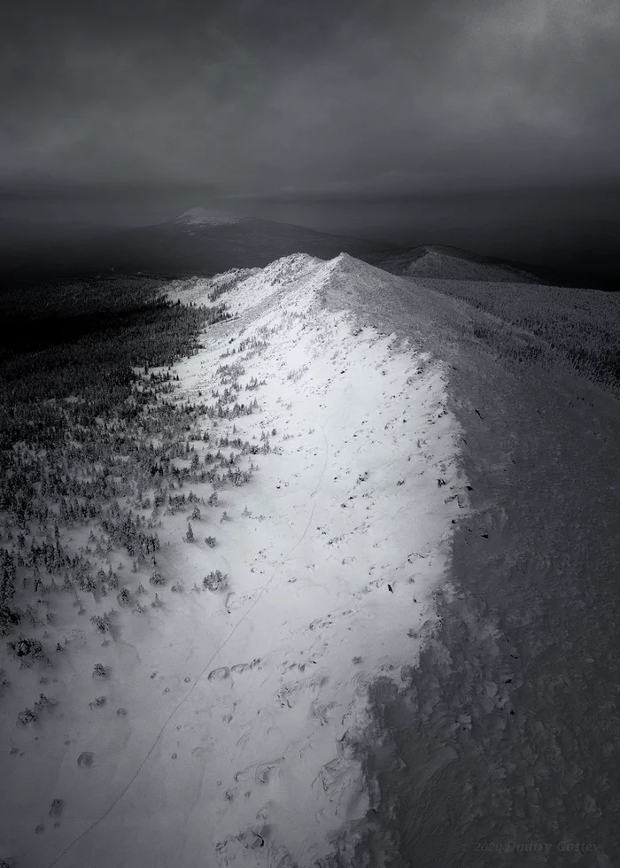 Winter dream Crocodile - Southern Urals, Chelyabinsk region, Taganay, The mountains, Tourism, The photo, Nature, Winter, , Black and white