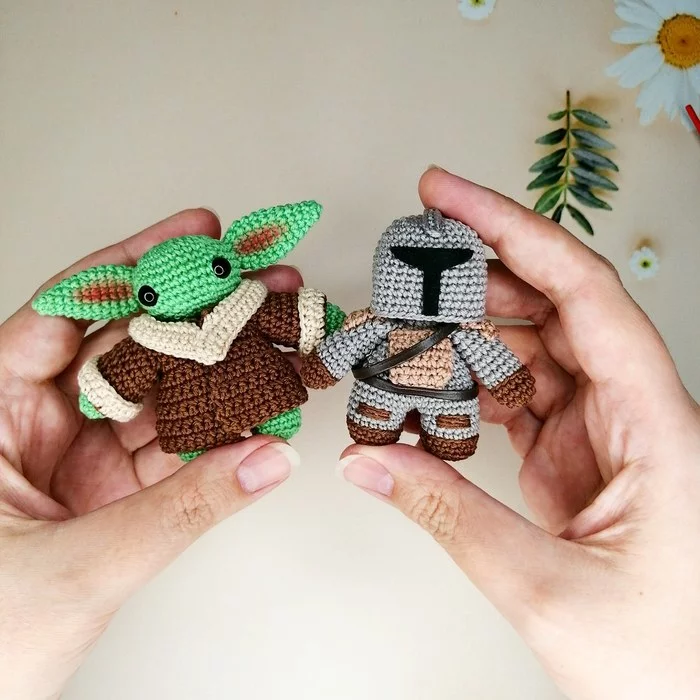 Star Wars. - My, Star Wars, Mandalorian, Crochet, Knitted toys, Christmas tree, Amigurumi, Needlework without process, Longpost