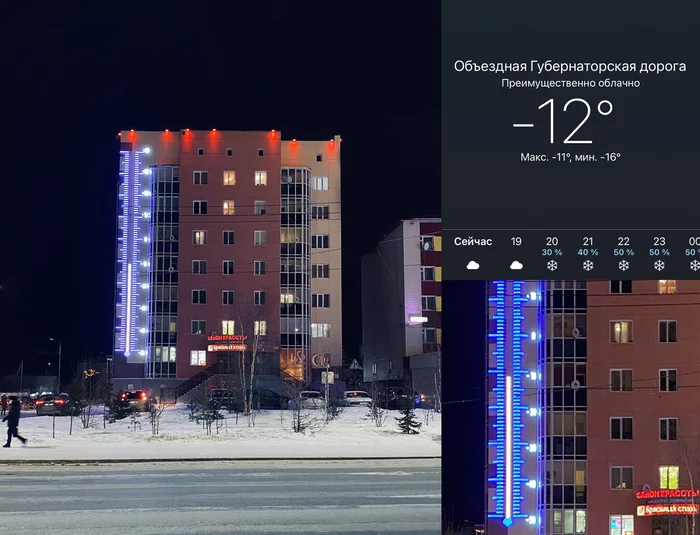 What's your disadvantage? The largest thermometer in Russia - My, Design, Decoration, New Year, Art, Art object, Town, North, Russia, Salekhard, Longpost, Thermometer