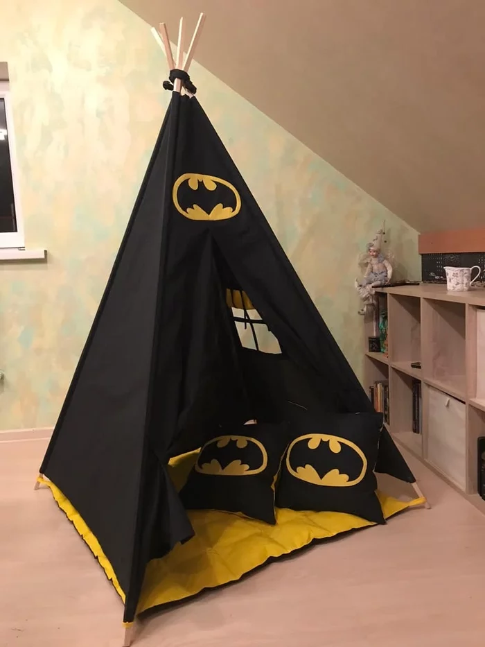 Batcave on minimum wage - My, Needlework without process, Friday tag is mine, Wigwam, Batcave