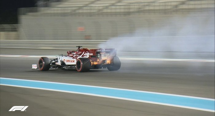 F1 2020 Abu Dhabi GP. - Formula 1, The Grand Prix, Kimi Raikkonen, Alfa romeo, , Motor, Fire, 2020, Longpost, Engine
