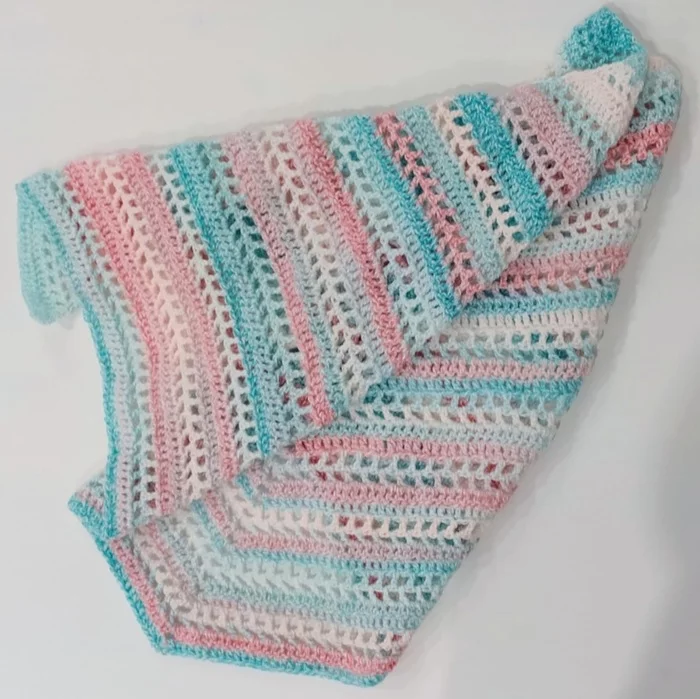Shawl - My, Knitting, Crochet, Shawl, Longpost