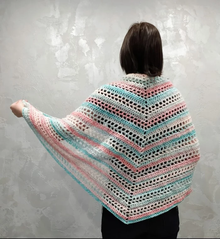 Shawl - My, Knitting, Crochet, Shawl, Longpost