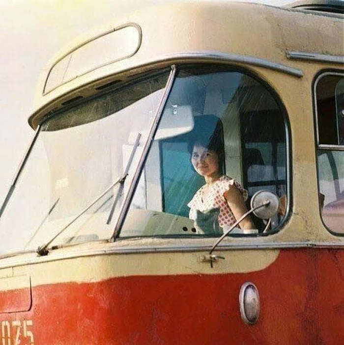 Tram driver, USSR, 1970s - Tram, the USSR, Historical photo, Carman