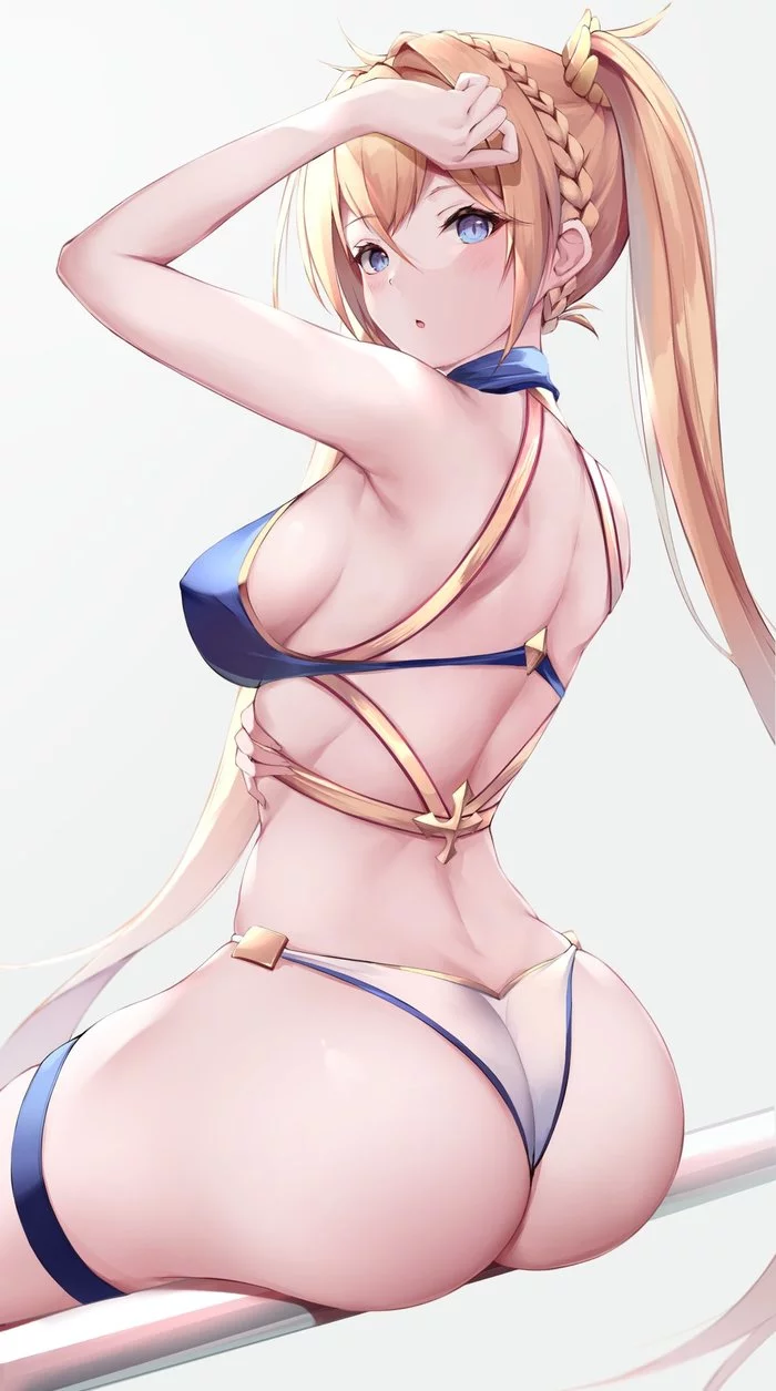 Bradamante - NSFW, Anime, Anime art, Fate, Fate grand order, Bradamante, Swimsuit, Breast, Booty