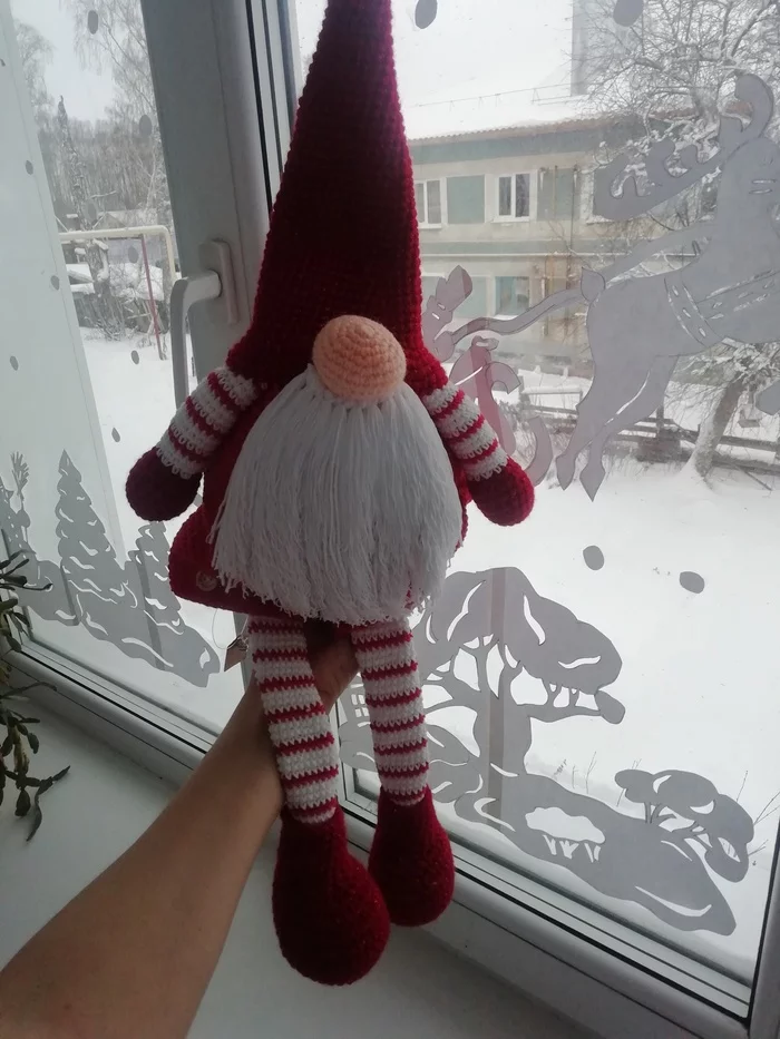 Scandinavian gnome - My, New Year, Gnomes, Scandinavian style, Amigurumi, Handmade, Toys, Longpost