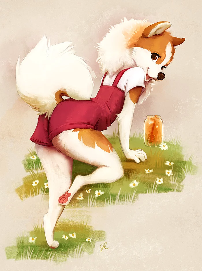 Little Lucy - Furry, Furry art, Furry canine, Furry dog, Pomeranian, Thelupinprincess