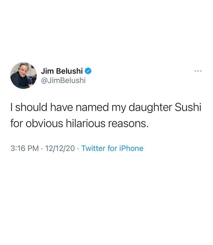 James Belushi - Twitter, Picture with text, Humor, Screenshot, James Belushi, Names