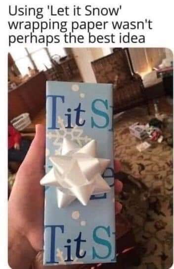 Unexpected wrapping paper trick - Christmas, Boobs, Suddenly, From the network, Gift wrap