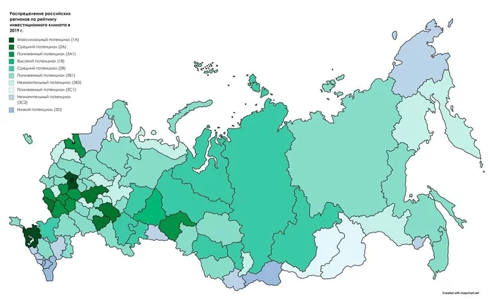 Russian regions according to investment climate rating - Russia, Regions, Investments, Images, Economy, Infographics