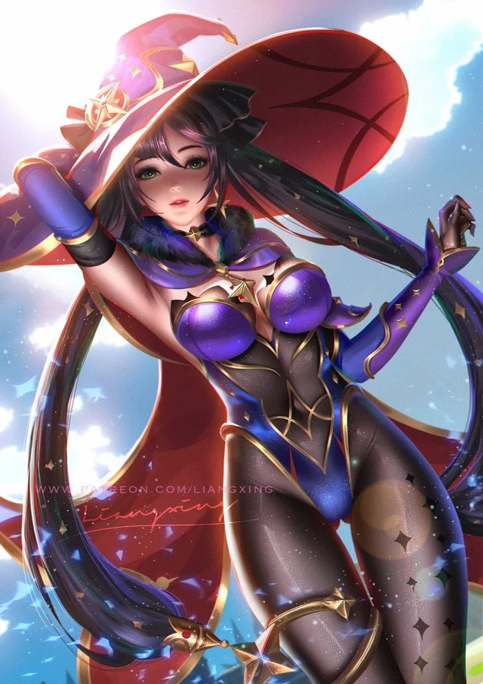 Anime Art - Anime, Anime art, Genshin impact, Mona (genshin impact), Games, Liang xing