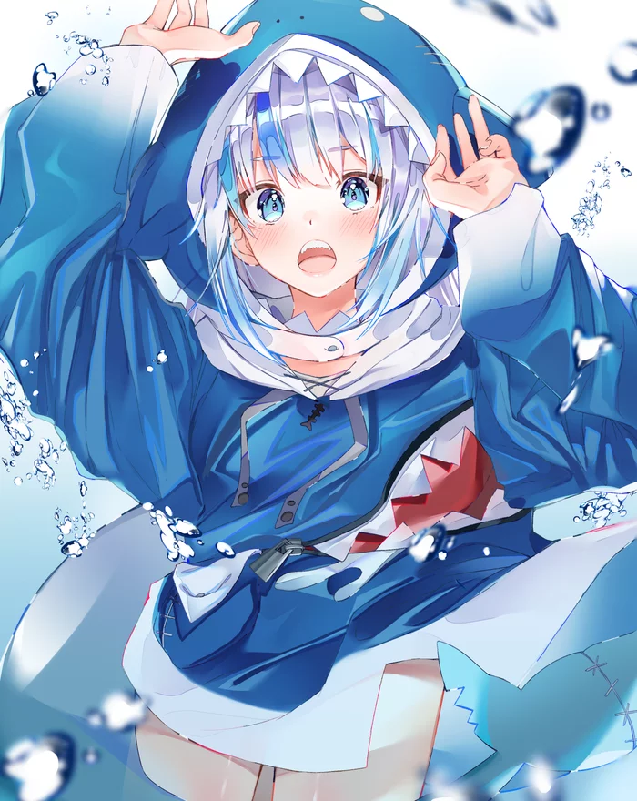 Shark - Anime art, Gawr gura, Virtual youtuber, Anime, Art, Longpost, Hololive