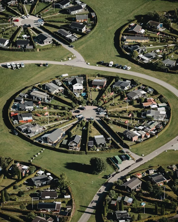 Brondby is a suburb of Copenhagen. - My, Denmark, Cottage, Summer, Longpost, Residential complex, Aerial photography