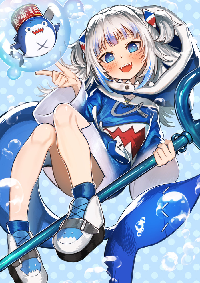 Shark Anime Art, Hololive, Gawr Gura, Virtual YouTuber, , , 