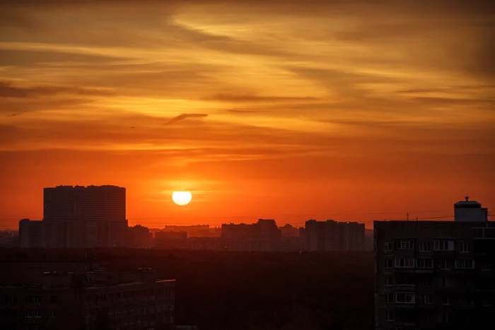 Восход над Битцевским парком - Моё, HDR, Фотография, Рассвет, Восход, Битцевский парк