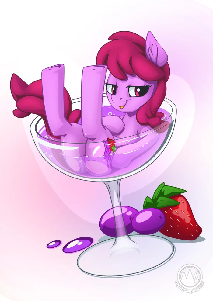 Pony in a glass - My little pony, PonyArt, Berry punch, Mysticalpha