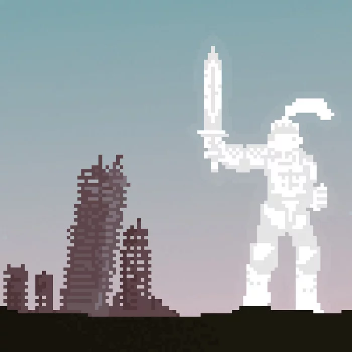 My first Pixel Art / Shining Knight - Pixel Art, Knight
