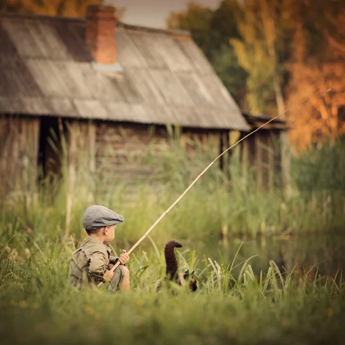 Dink's summer - My, Village, Childhood, Happiness, Children's happiness, Fishing, Story, Author's story, Literature, Children's literature, Longpost