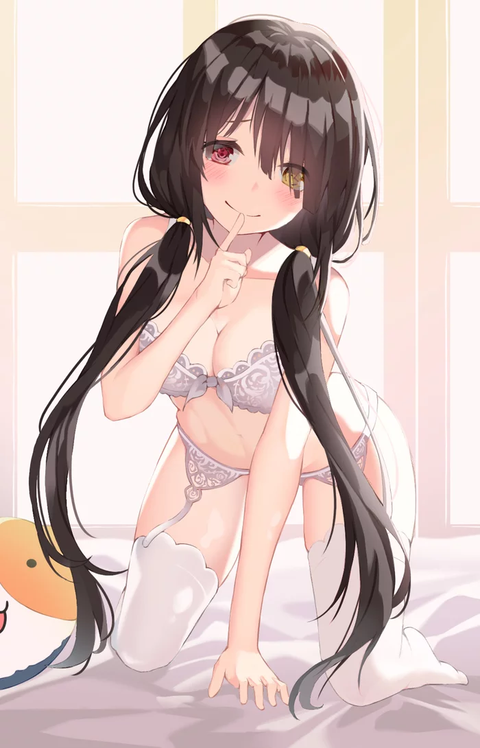 Tokisaki Kurumi - NSFW, Anime, Anime art, Date a live, Kurumi Tokisaki, Underwear, Breast, Stockings