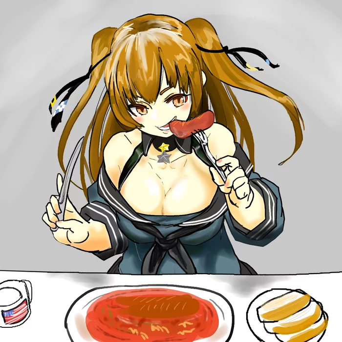 Breakfast - Kantai collection, Johnston, Anime art, Anime, Games, Food