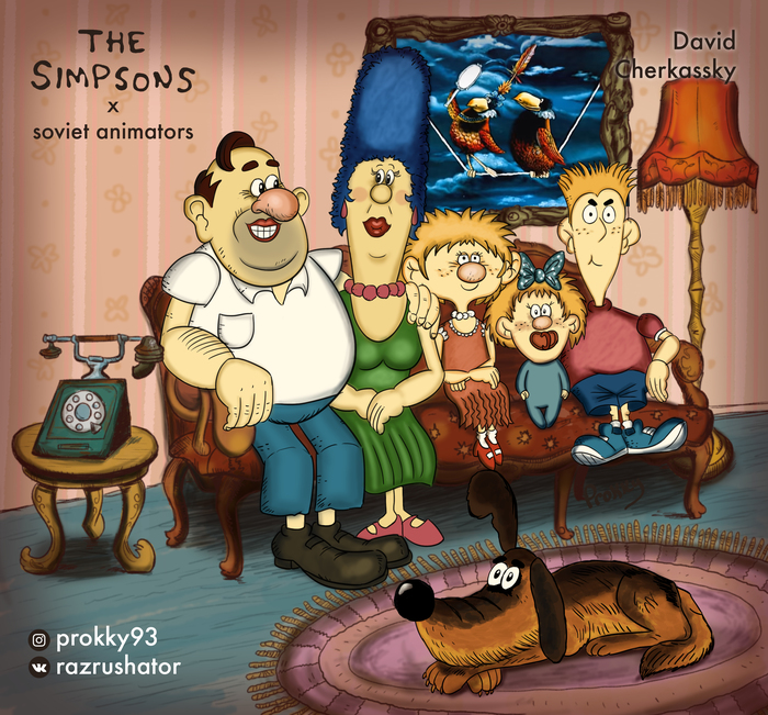 Симпсоны в стиле советских мультипликаторов Симпсоны, Советские мультфильмы, Анимация, Фан-Арт, Длиннопост