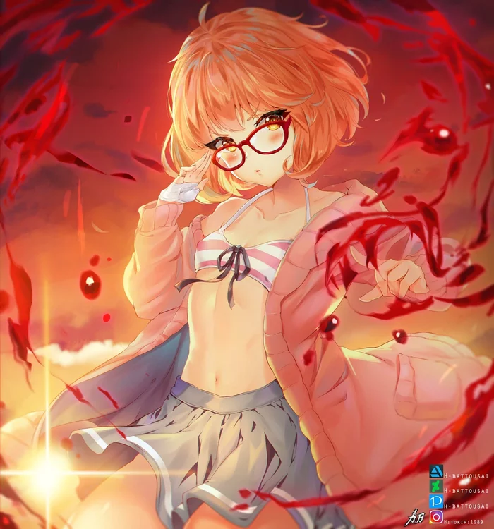 Mirai - Mirai Kuriyama, Kyoukai no kanata, Anime Art, Аниме