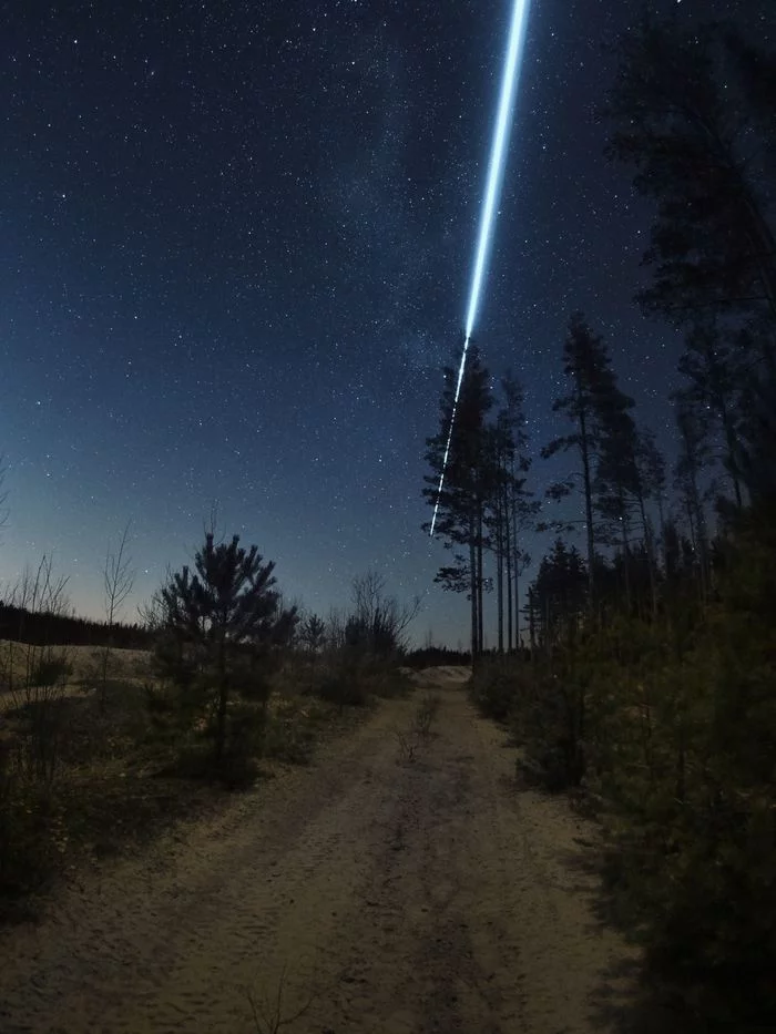 Falling star - My, The photo, Landscape, Stars, Leningrad region