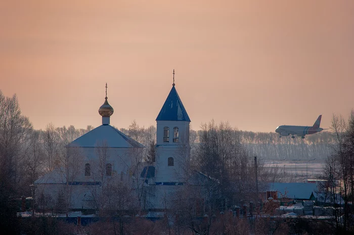 Plane landing - My, Airplane, Church, Russia