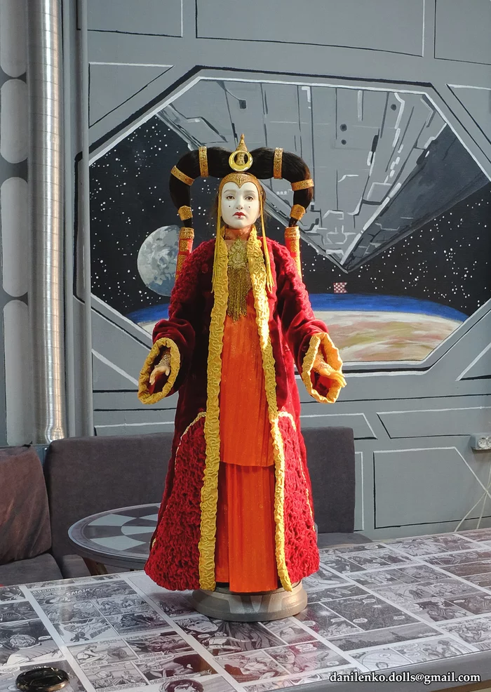 Queen Amidala (handmade doll) - My, Star Wars, Padme Amidala, Portrait doll, Doll, Polymer clay, Natalie Portman, Longpost, Handmade, Star Wars I: The Phantom Menace