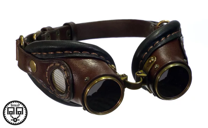 Goggles Classic Mini 01 - My, Steampunk, Needlework without process, Goggles, Handmade, With your own hands, Longpost, Glasses