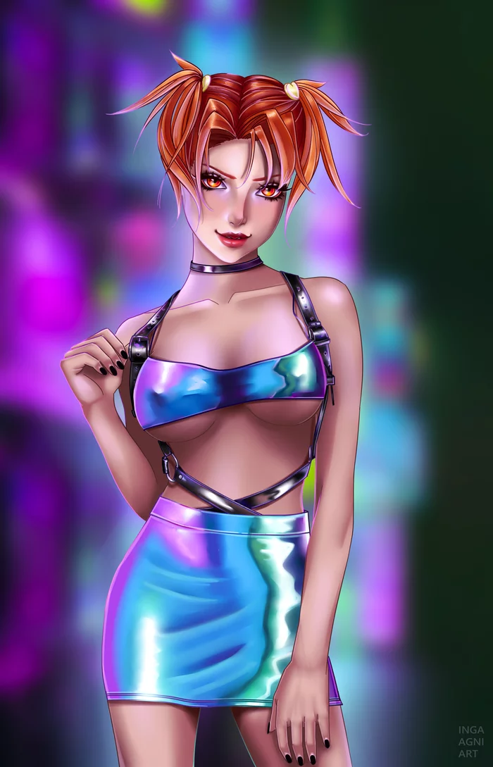 Have you already been to the city of your dreams? - NSFW, Endless Summer (visual novel), Visual novel, Alisa Dvachevskaya, Art, Inga AGNI, Crossover, Cyberpunk 2077, Hand-drawn erotica