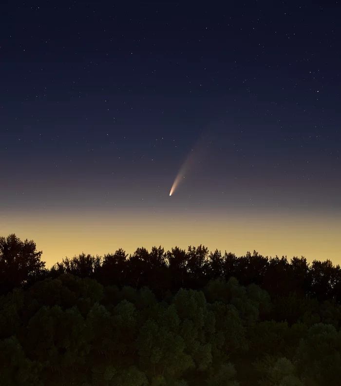 Comet C/2020 F3 NEOWISE - My, Astrophoto, Comet, Stars, Neowise, Universe, Space