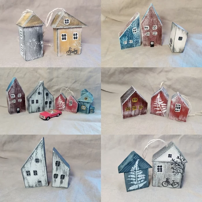 Houses on and under the Christmas tree - My, House, Needlework with process, Woodworking, Christmas decorations, Longpost