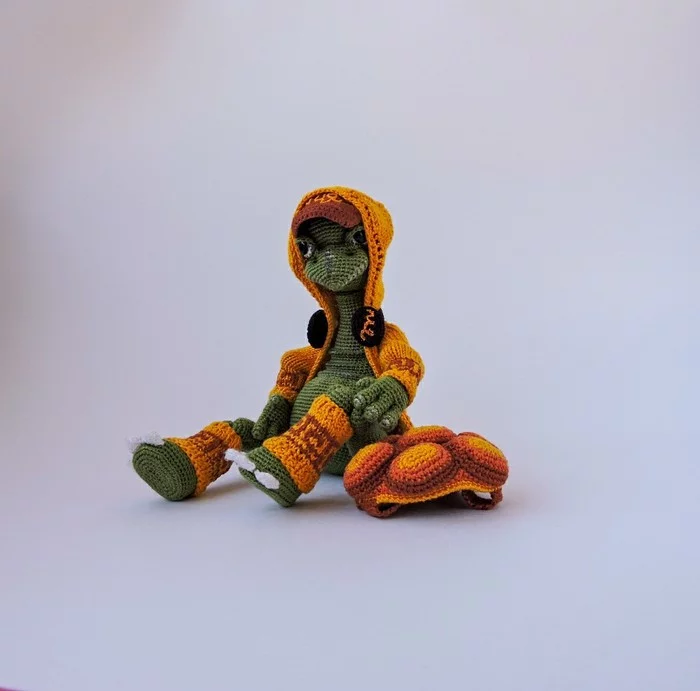 Turtles are different - My, Amigurumi, Turtle, Needlework without process, Longpost, Crochet, Skate, Knitted toys