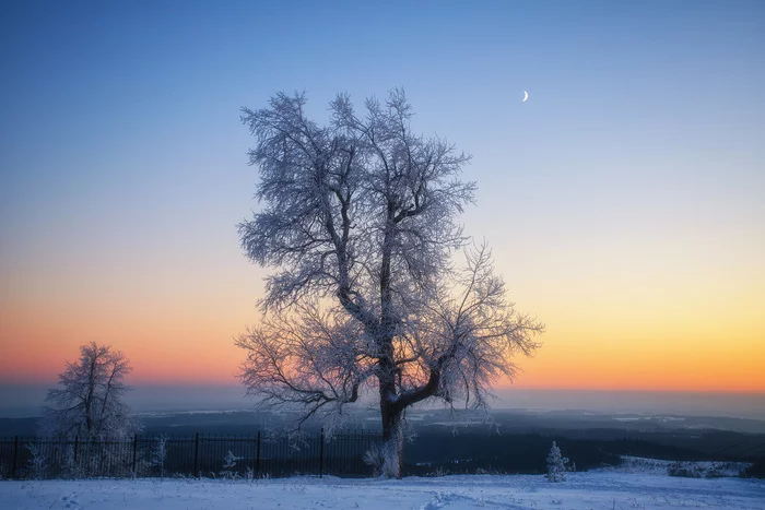 At sunset - My, Perm Territory, Winter, The photo, Landscape, Russia, Ural, Nature, beauty, beauty of nature, dust, Evening, Sunset, White Mountain