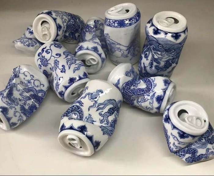 Gzhel-Cola - Painting, Porcelain