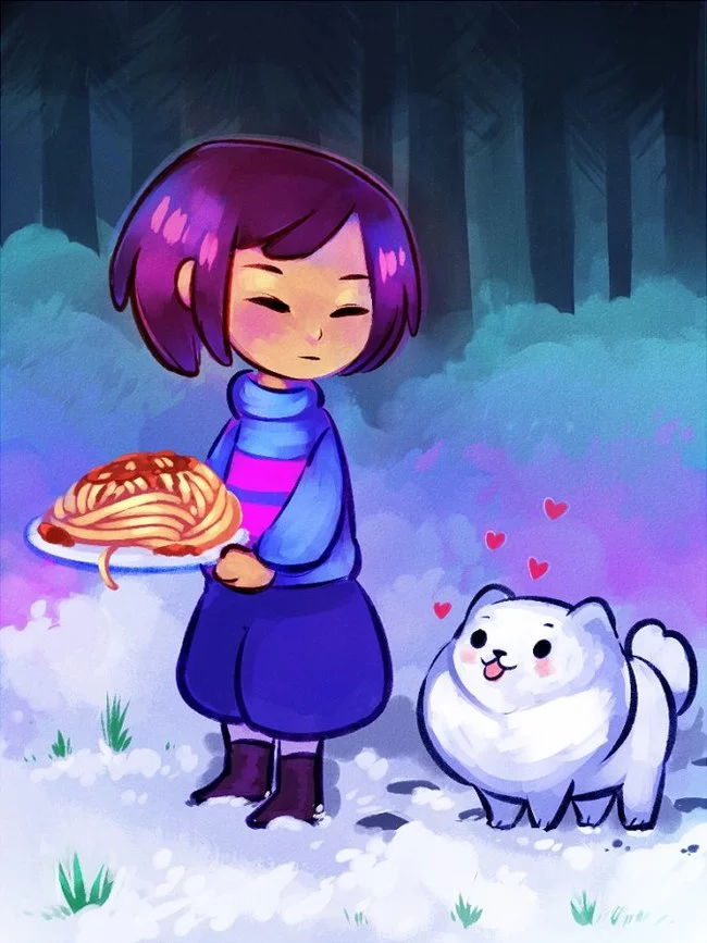 Frisk and Doggie - Undertale, Frisk, Toby Fox