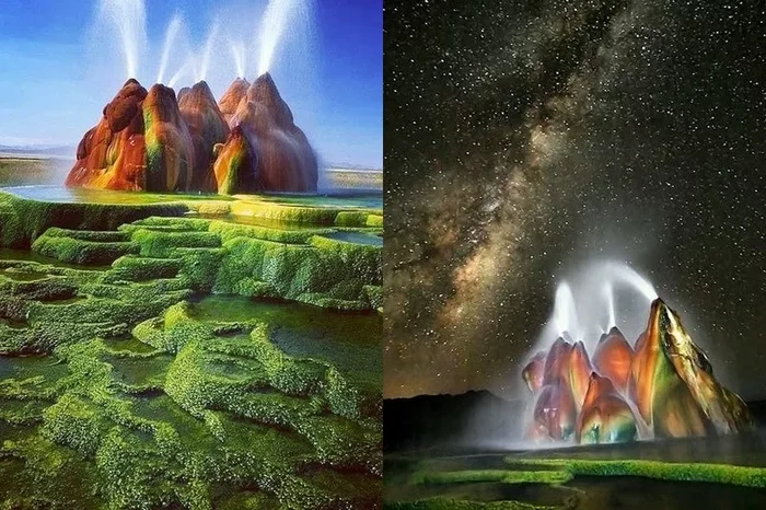 Гейзер Флай — как простая случайность обернулась чудом природы Природа, Гейзер, США, Невада, Яндекс Дзен, Видео, Длиннопост