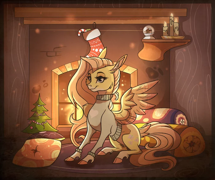 Christmas biding - My little pony, Fluttershy, Christmas, Marbola