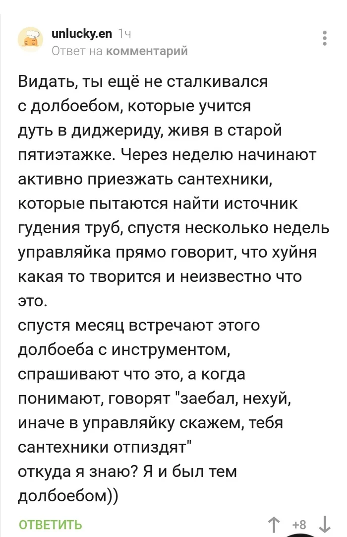 Это перебор! - Скриншот, Видео, Длиннопост, Комментарии на Пикабу, Диджериду, Мат