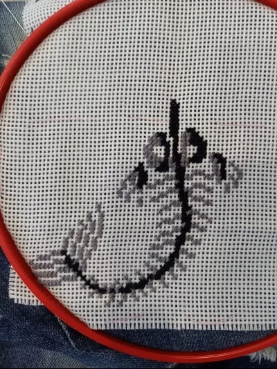 Skeleton Mermaid - My, Embroidery, Cross-stitch, Needlework, Needlework with process, Longpost