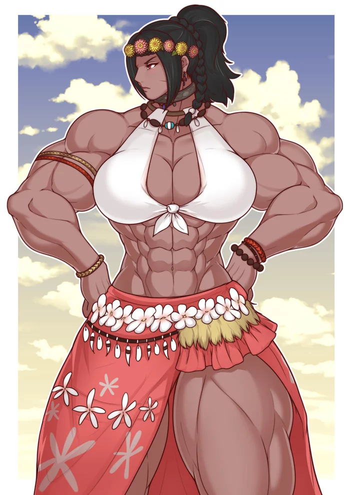 Big woman - NSFW, Pinkdiablo, Muscleart, Крепкая девушка, Сну-Сну, Аниме, Anime Art, Original Character, Бодибилдинг, Бодибилдеры