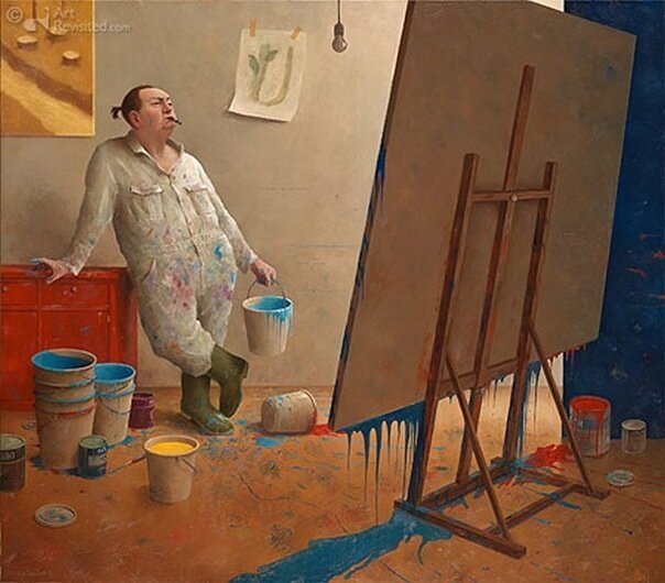 Hooligan and quarrelsome pensioners in the paintings of Marius van Dokkum - Painting, Artist, Longpost, Retirees, Marius Van Dokkum