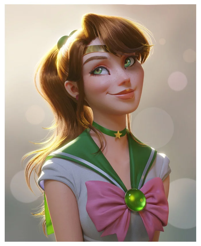 Sailor Jupiter - Art, Anime, Sailor Moon, Sailor Jupiter, 3D, Render, Girls