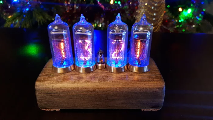 Tube clock on GRI IN-14 Nixie Clock - My, Lamp clock, In-14, Needlework with process, Clock, Nixie clock, Longpost, Arduino