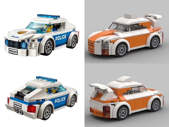 From Lego cop to Lego street racers - My, Lego, Lego city, Tuning, Render, Constructor, Toys, GIF, Longpost