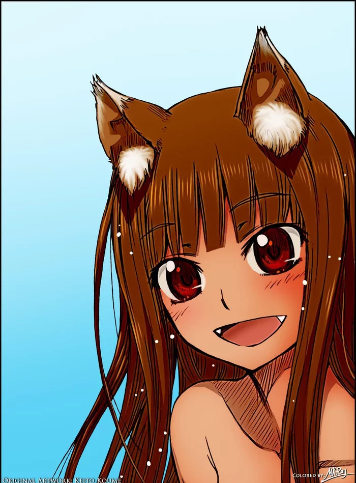 [Colorization] This is amazing! - Spice and wolf, Anime, Colorization, Art, Anime art, Koume Keito, Holo