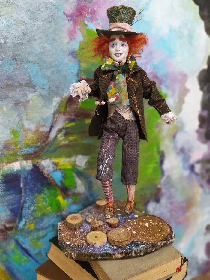 The Hatter or how to become Mad... - My, Mad Hatter, Doll, Interior doll, Interior toy, With your own hands, Handmade, Video, Longpost, Needlework without process