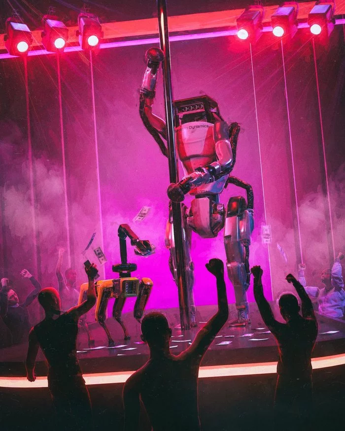 Dance - Art, Drawing, Dancing, Dance floor, Robot, Boston dynamics, Beeple