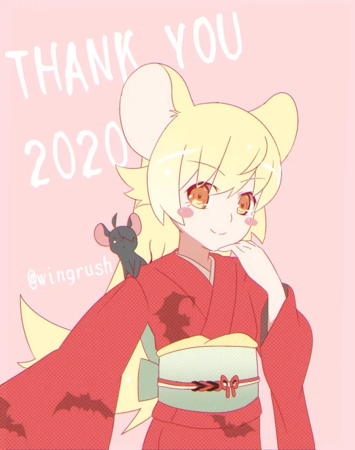 Well, thank you 2020, it was interesting with you! - Anime art, Anime, Monogatari series, Shinobu oshino, New Year, Longpost